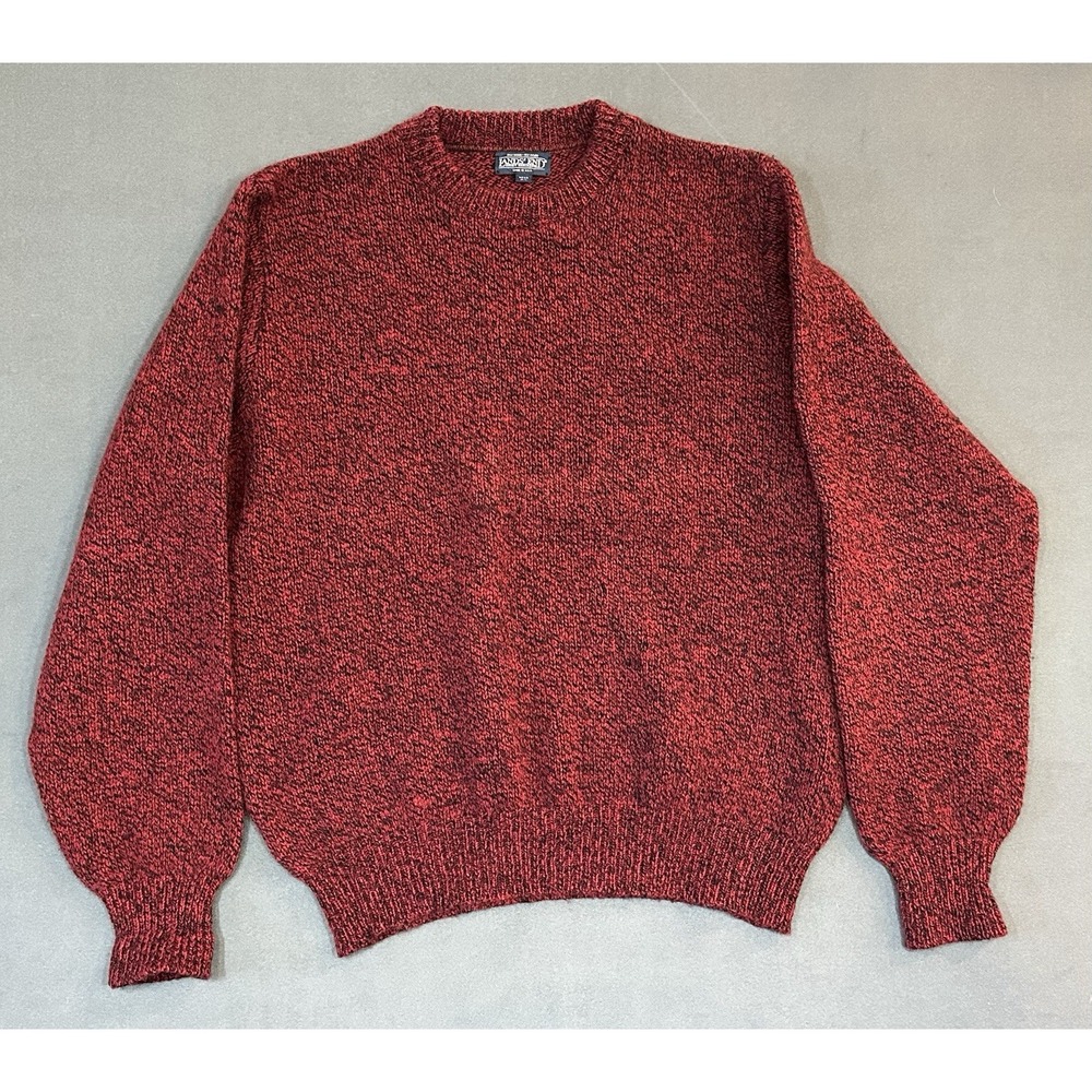 Vintage Lands End Sweater Mens Wool Blend Chunky Knit Made in USA Size XL